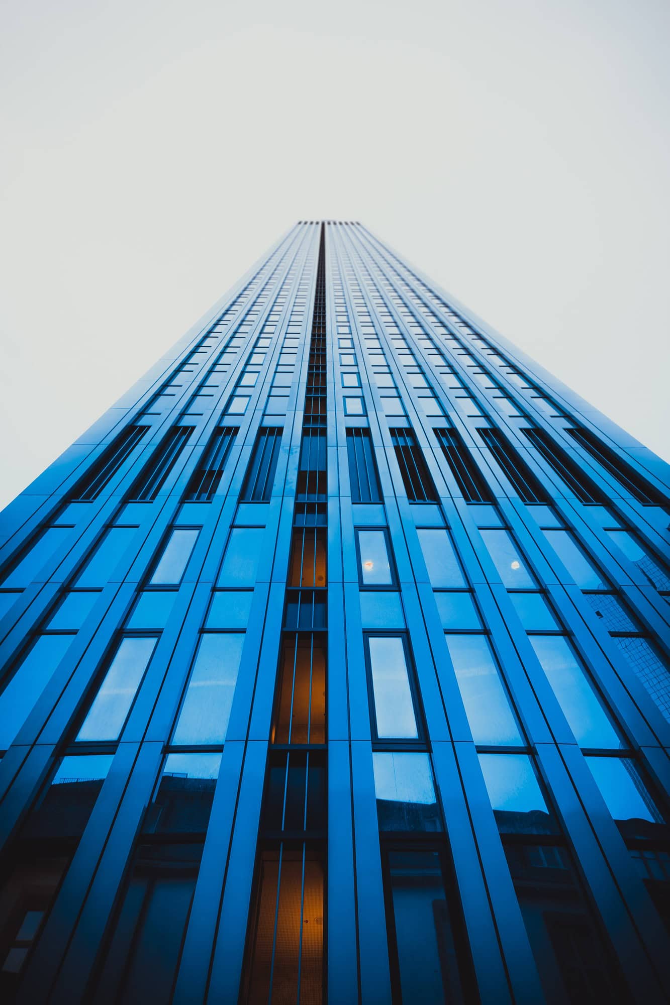 office buildings. Modern glass silhouettes on modern building